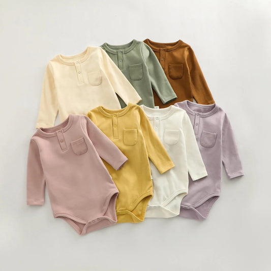 Baby Solid Color Long Sleeve Home Clothes Comfy Triangle Onesies - Lady B united KingdomLady B united KingdomLady B united KingdomLady B united Kingdom