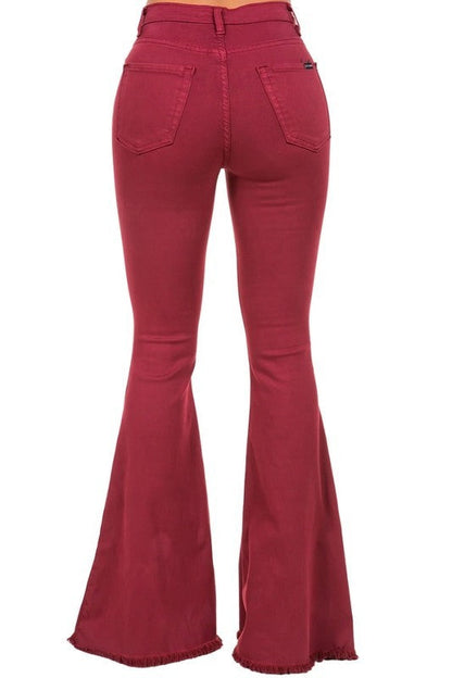 Bell Bottom Jean in Wine - Inseam 30\"