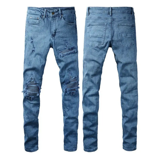 Fashion Holes Jeans For Men Carmine Juneberry