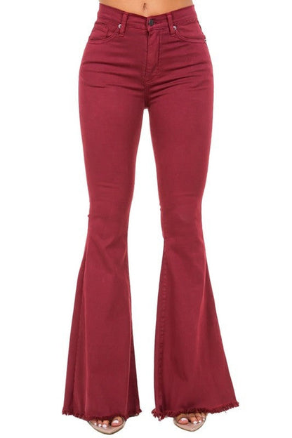 Bell Bottom Jean in Wine - Inseam 30\"