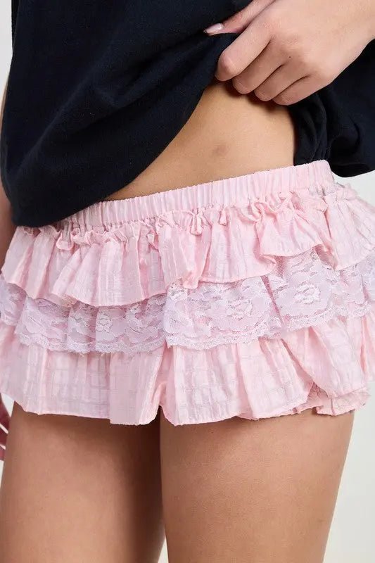 GINGHAM MINI RUFFLE SKORT - Lady B united KingdomLady B united KingdomLady B united KingdomLady B united Kingdom