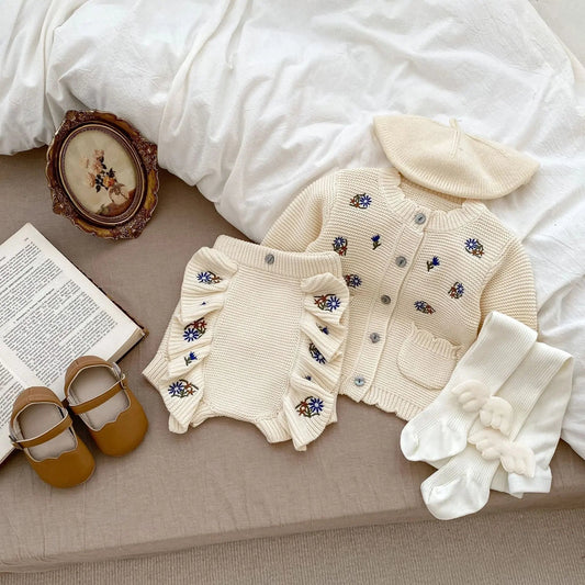 Handmade Knit Floral Embroidered Cardigan Sets - Lady B united KingdomLady B united KingdomLady B united KingdomLady B united Kingdom