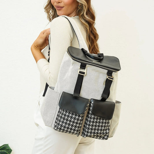 Houndstooth Diaper Backpack - Lady B united KingdomLady B united KingdomLady B united KingdomLady B united Kingdom