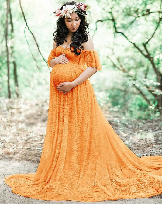 Lace off the shoulders gown wedding maternity dress baby shower long - Lady B united KingdomLady B united KingdomLady B united KingdomLady B united Kingdom