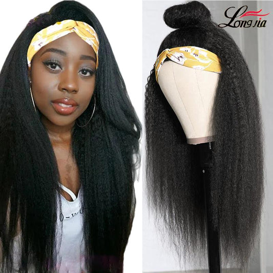 Brazilian Kinky Straight Headband Wig Yaki Human Hair Wig With
